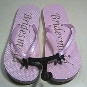 Pink bridesmaids flip flops